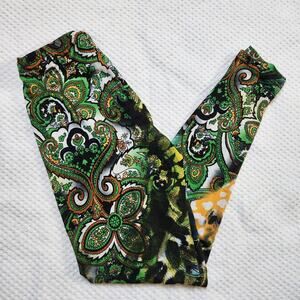 Picky Boo Green Patterned Stretchy Leggings